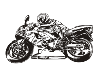 Desenho da corrida de moto