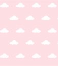 Parede Rosa com Nuvens Brancas 1