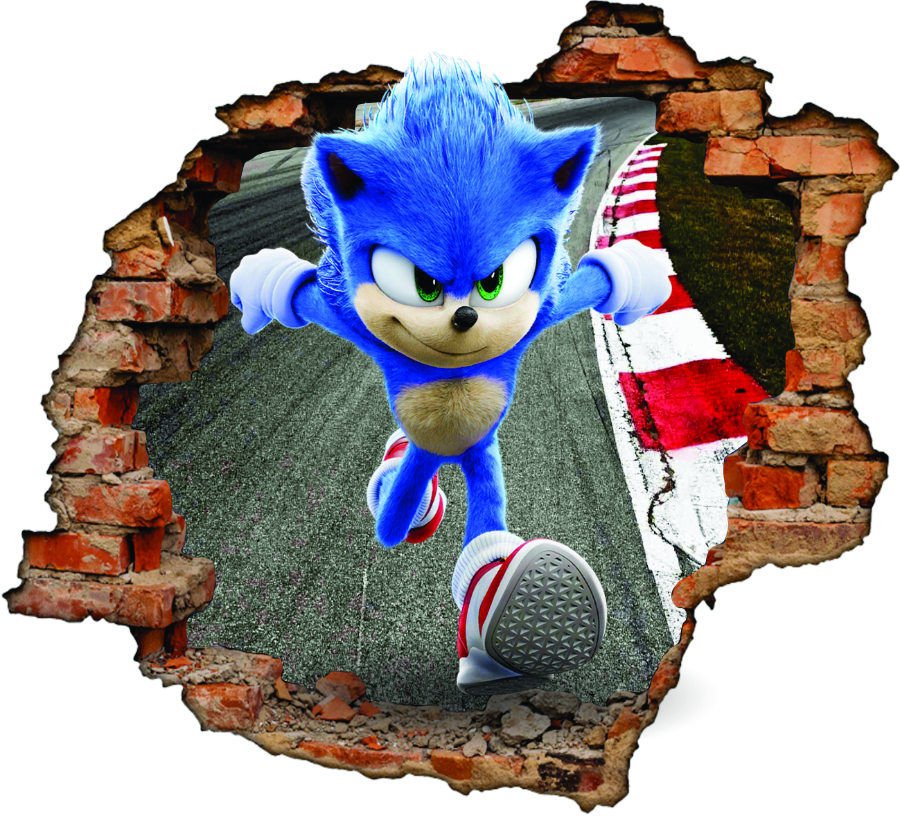 Adesivo de parede infantil do sonic