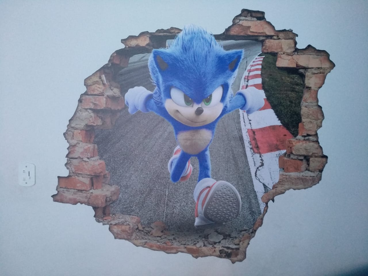 Adesivo de parede infantil do sonic